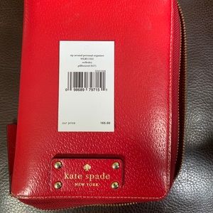 Kate Spade Red Leather Wellesley Organizer